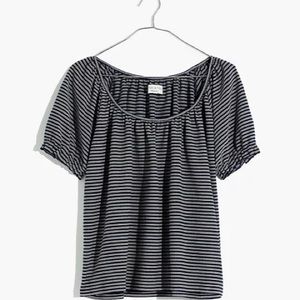 Madewell Texture & Thread Peasant Top in Stripe XS